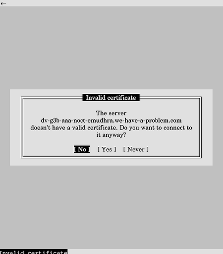 invalid certificate
