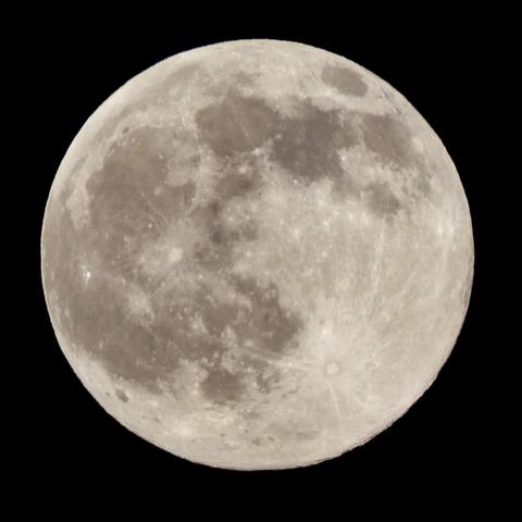 Close-cropped picture of the full moon viewed from central Florida at 7:30pm on Sunday 25 October 2026.